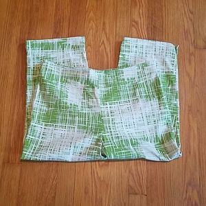 Talbot's Capri Pants- Green and White